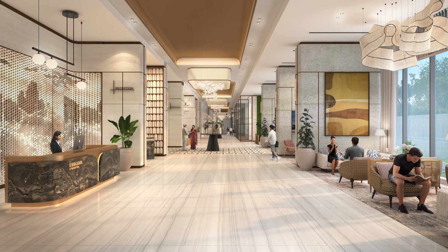 Imperial Residences — grand marble lobby arrival (artist's impression)