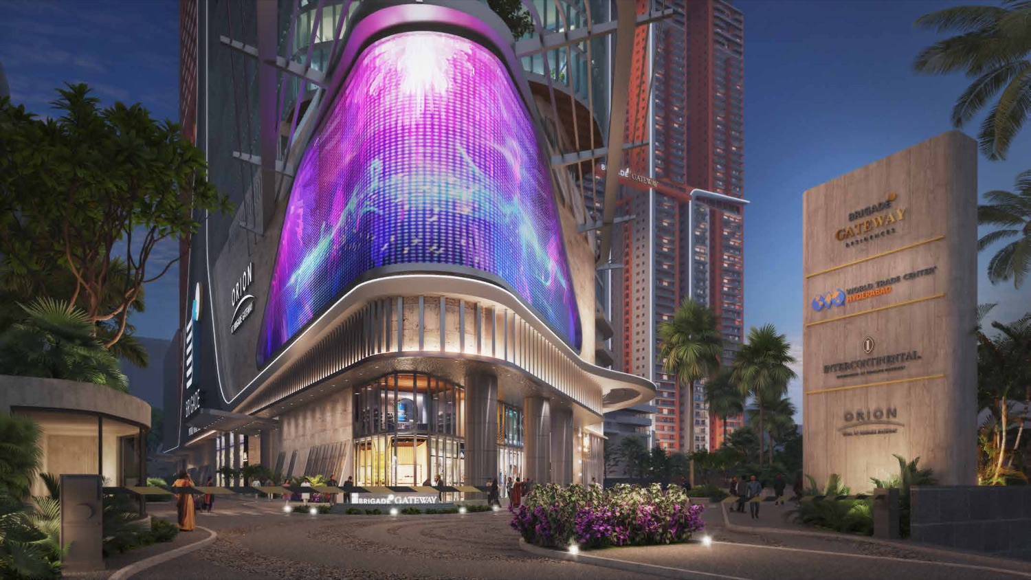 Orion Mall & hotel entrance with signature media façade (artist’s impression)