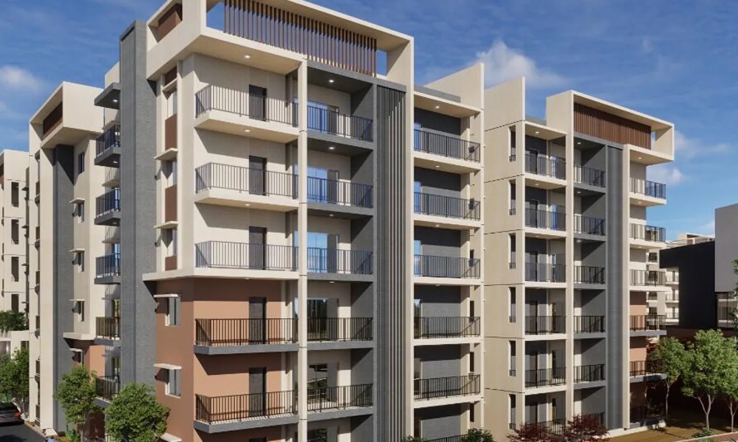 Brigade Manor — spacious 3 & 4 BHK residence living area (artist's impression)