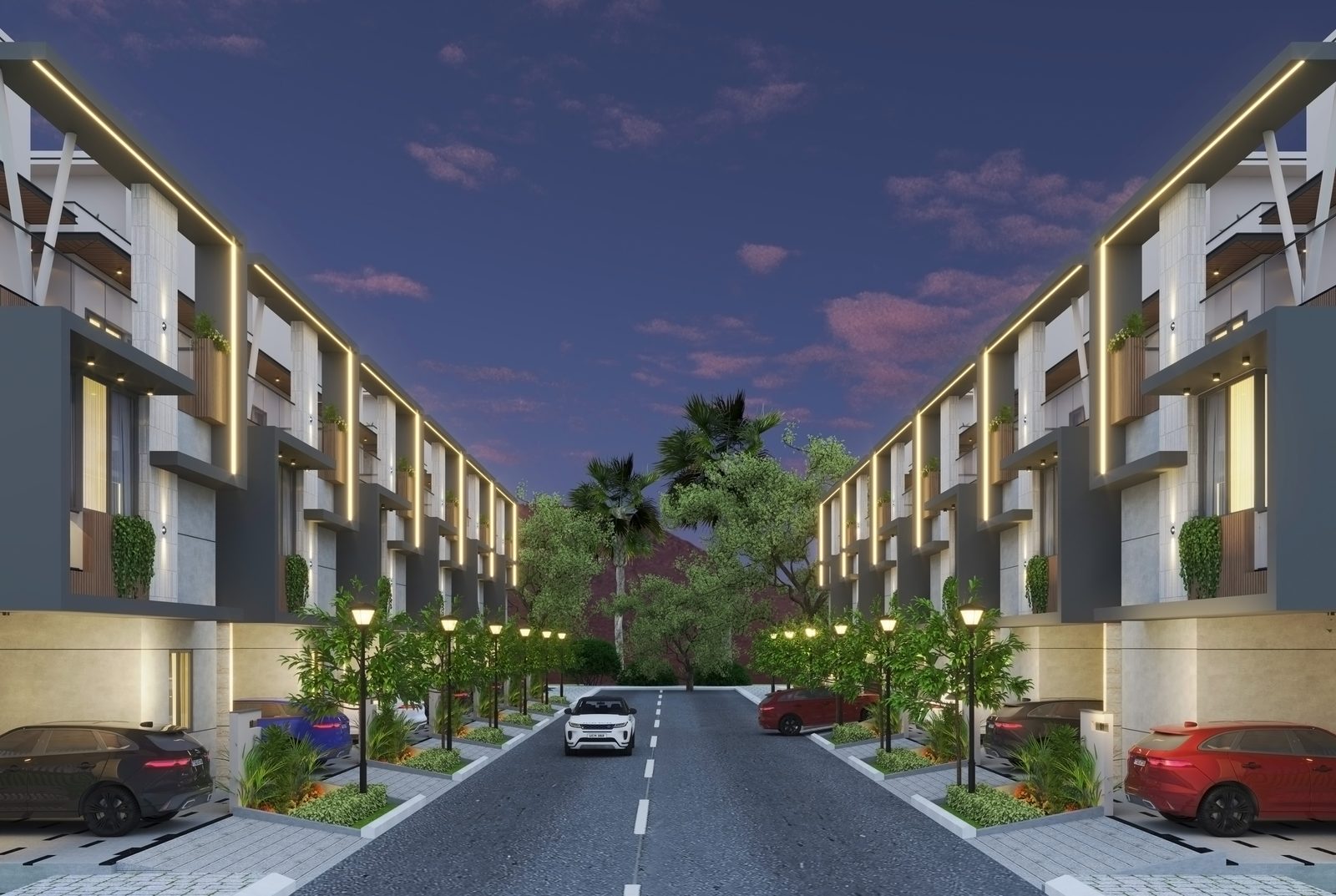 The Villa Avenue at Dusk at Eastbrook, Hoskote, Bengaluru (artist's impression)