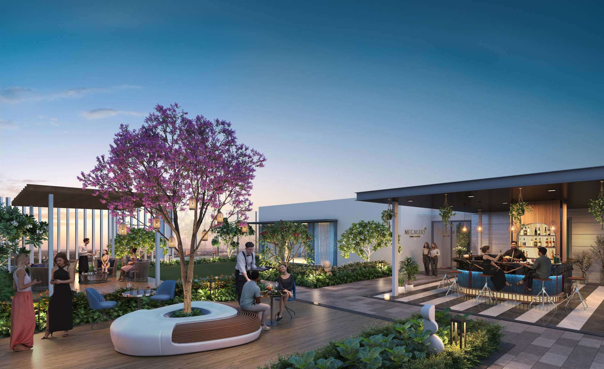 Comes the evening, starts the day — the rooftop sky lounge