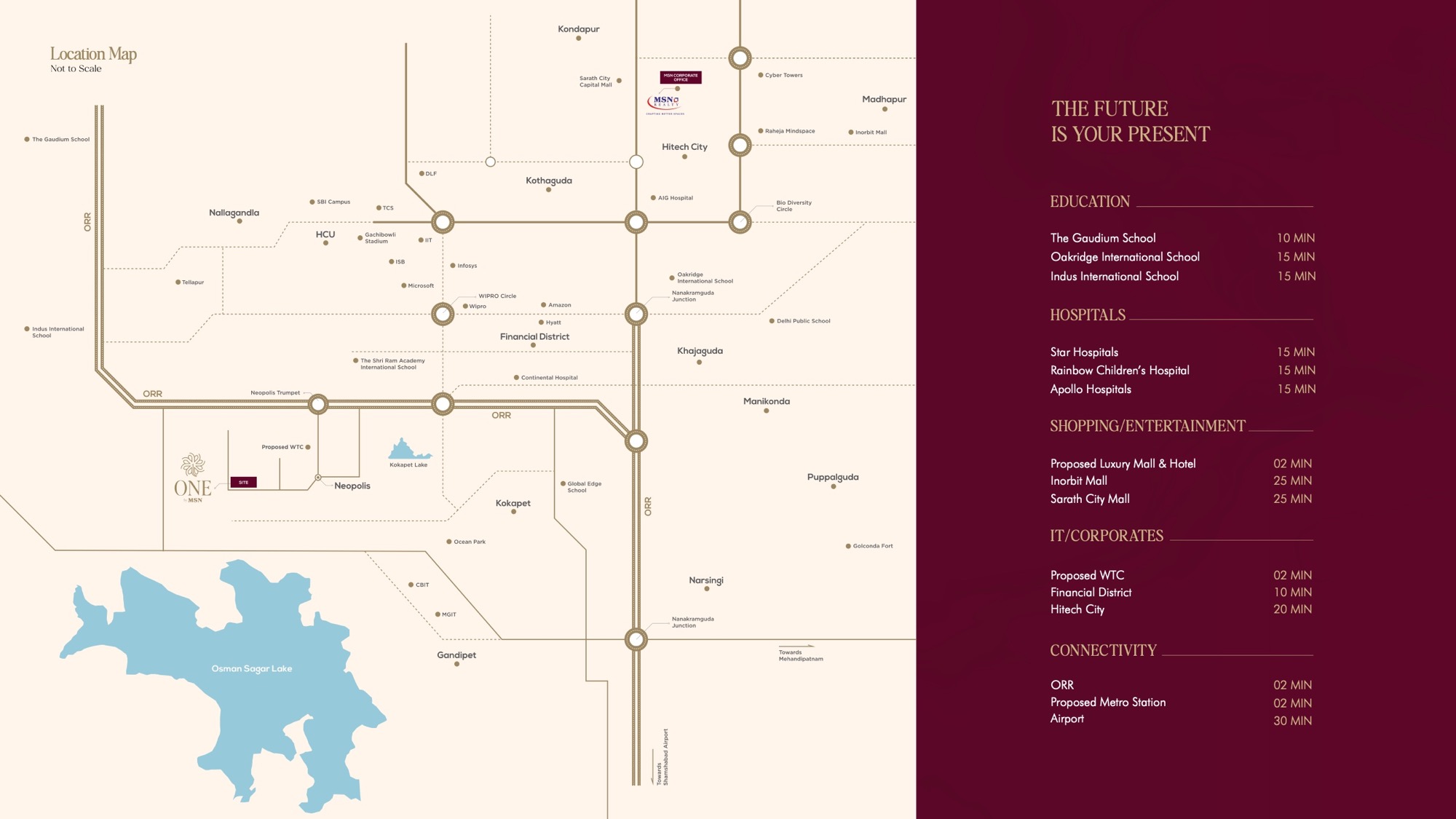 One by MSN brochure location map for Neopolis, Kokapet