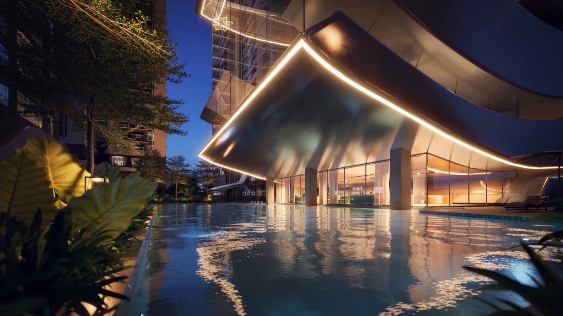 Pool beside the clubhouse at One by MSN — artist’s impression