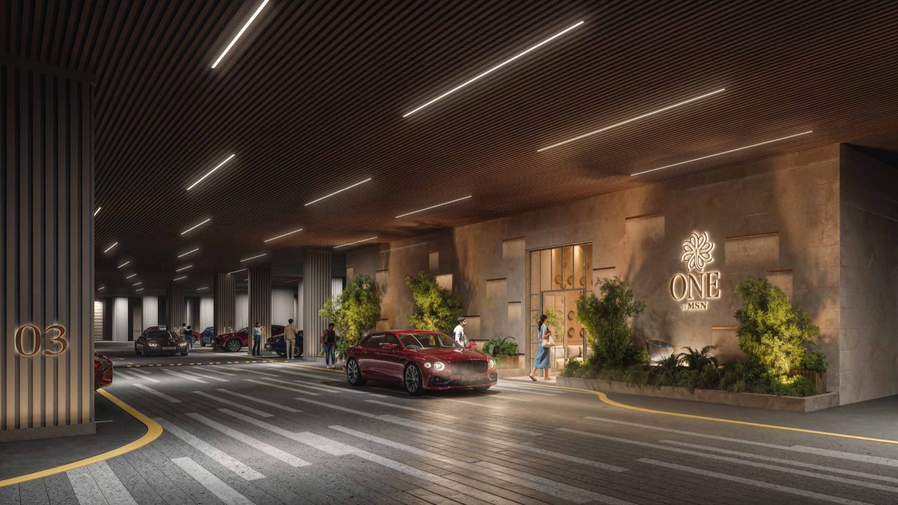 Private tower arrival lobby at One by MSN — artist’s impression