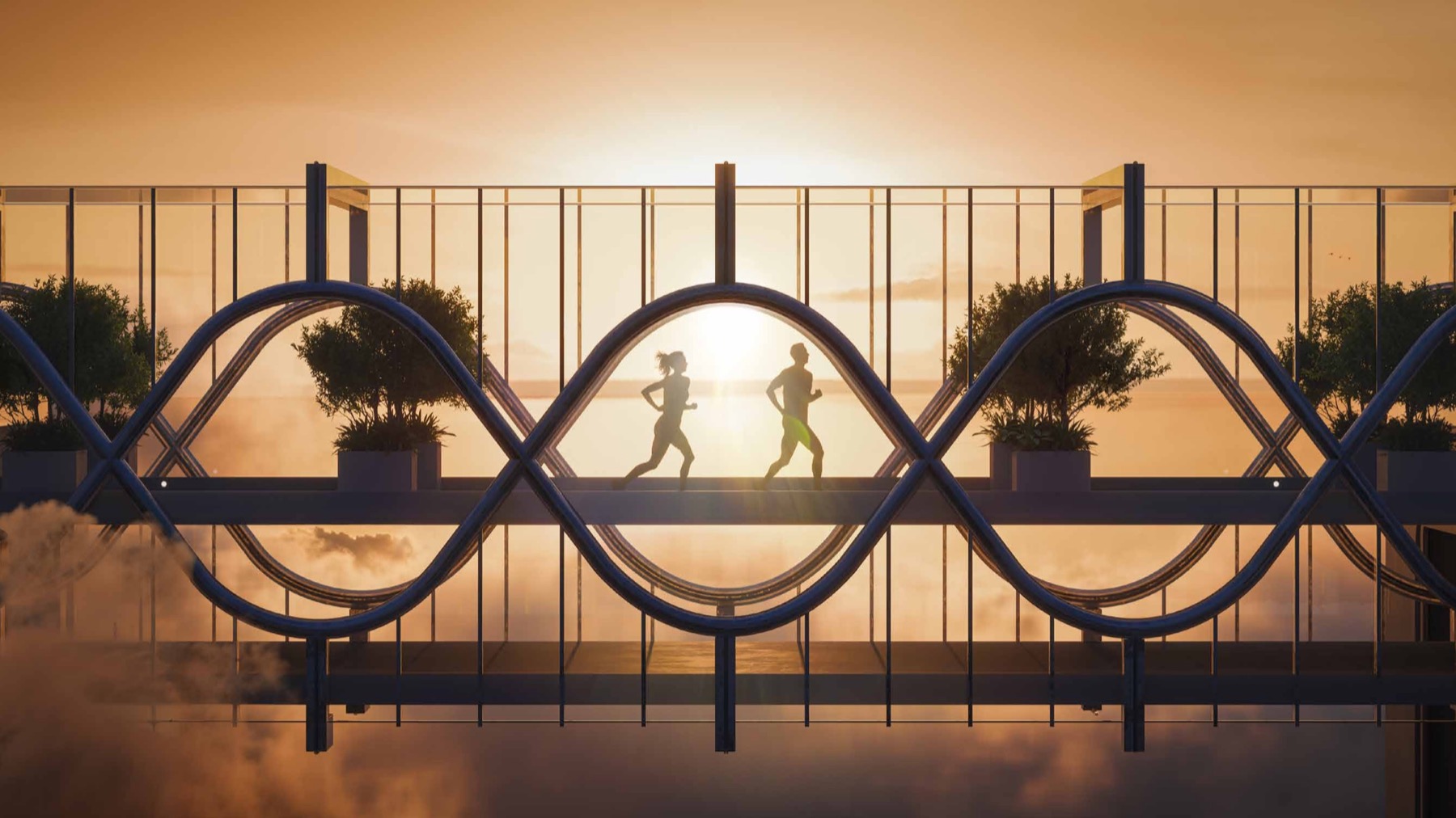 Sculptural rooftop sky walk at One by MSN — artist’s impression
