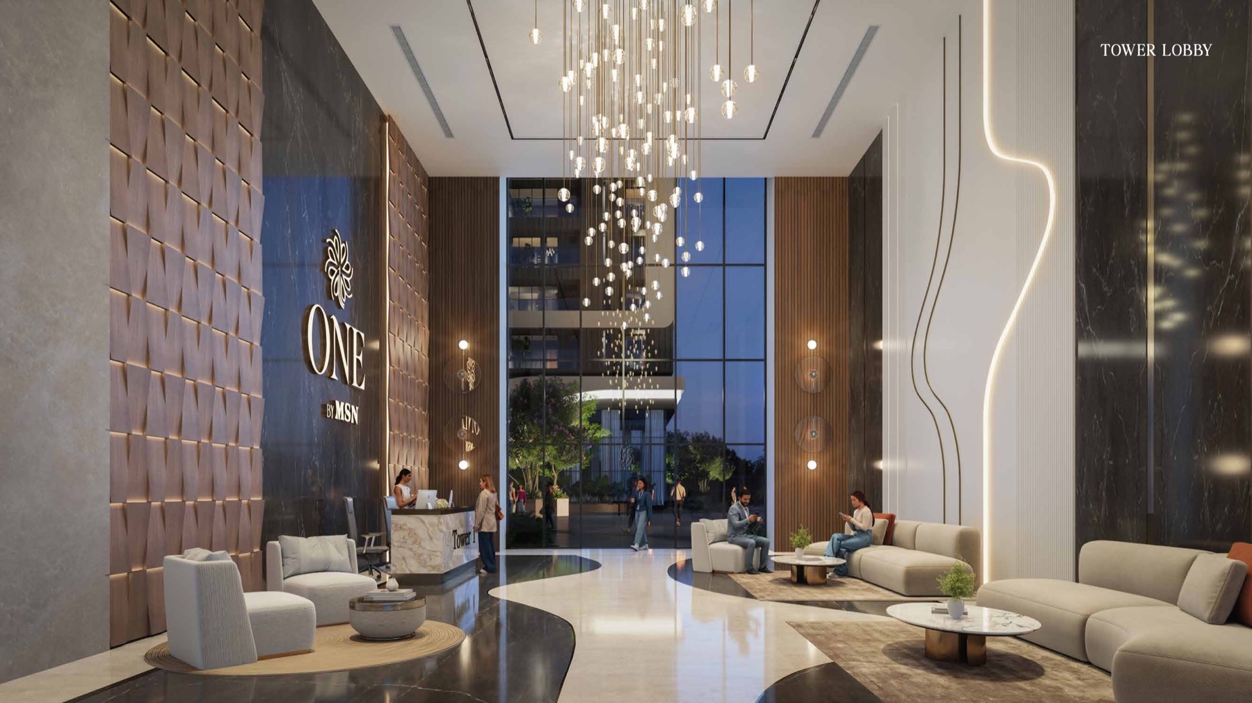 Double-height tower lobby at One by MSN — artist’s impression
