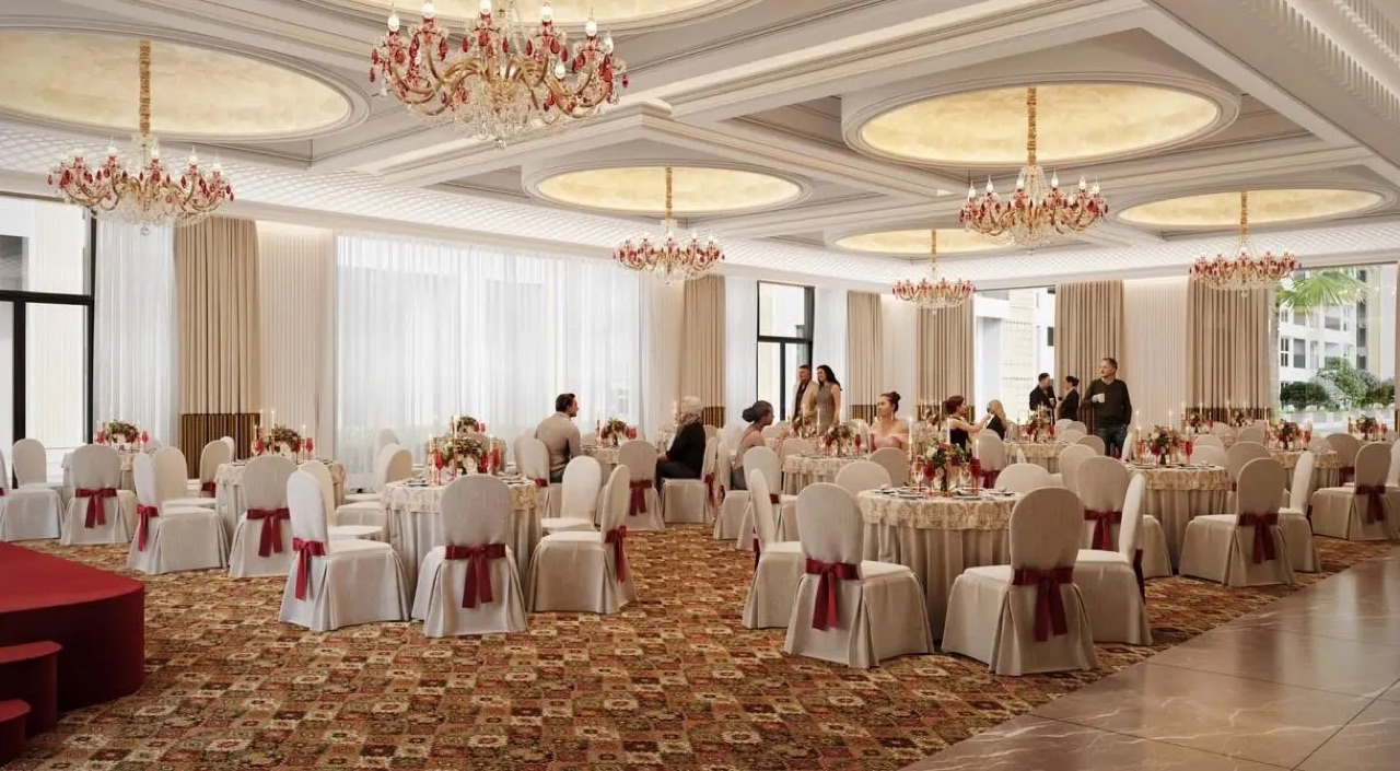 Club Regalia — chandelier-lit banquet & party hall (artist’s impression)