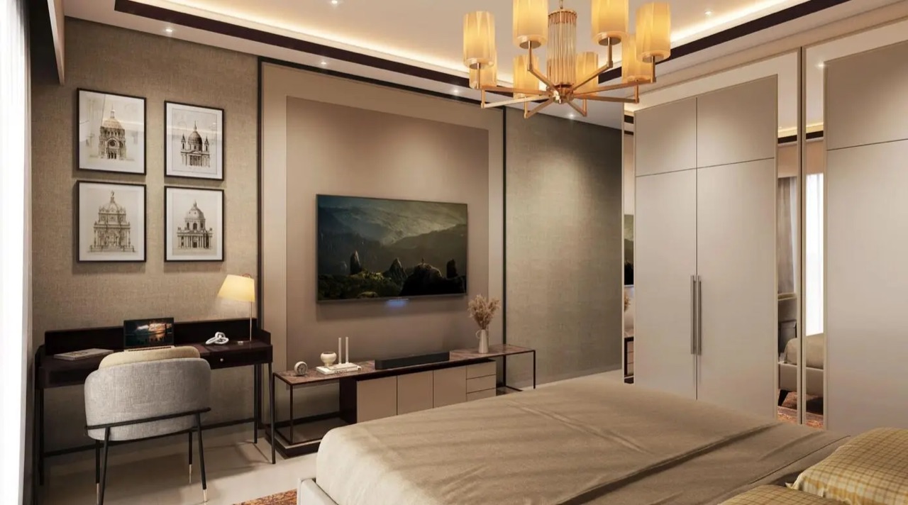 Godrej Regal Pavilion — luxury apartment master bedroom interior (artist’s impression)