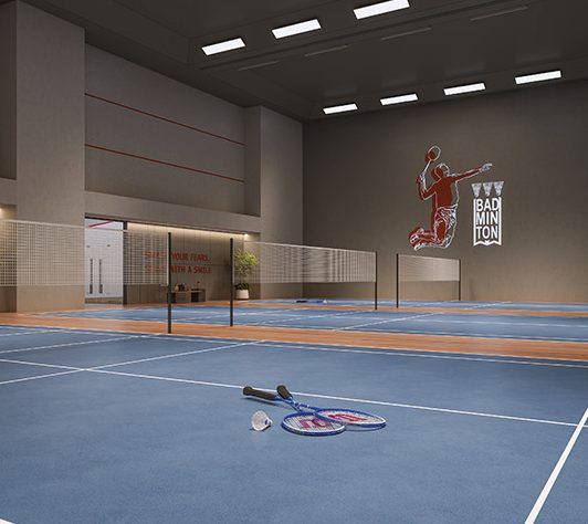 Badminton Court at Zuari Gangothri Tribhuja, Kollur (artist's impression)