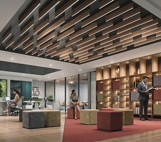 Co-Working Lounge at Zuari Gangothri Tribhuja, Kollur (artist's impression)